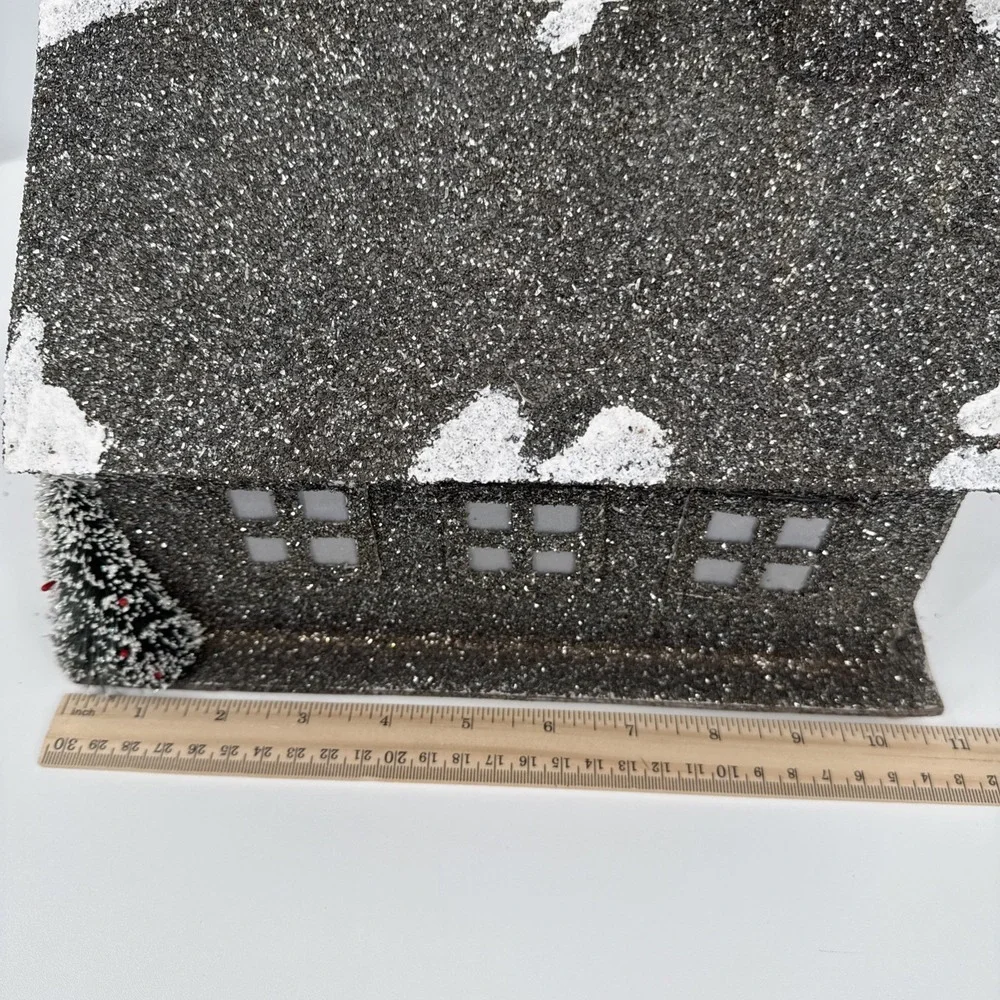 Christmas Cardboard Glitter House Holiday Decor Whimsygoth Glitter Light up